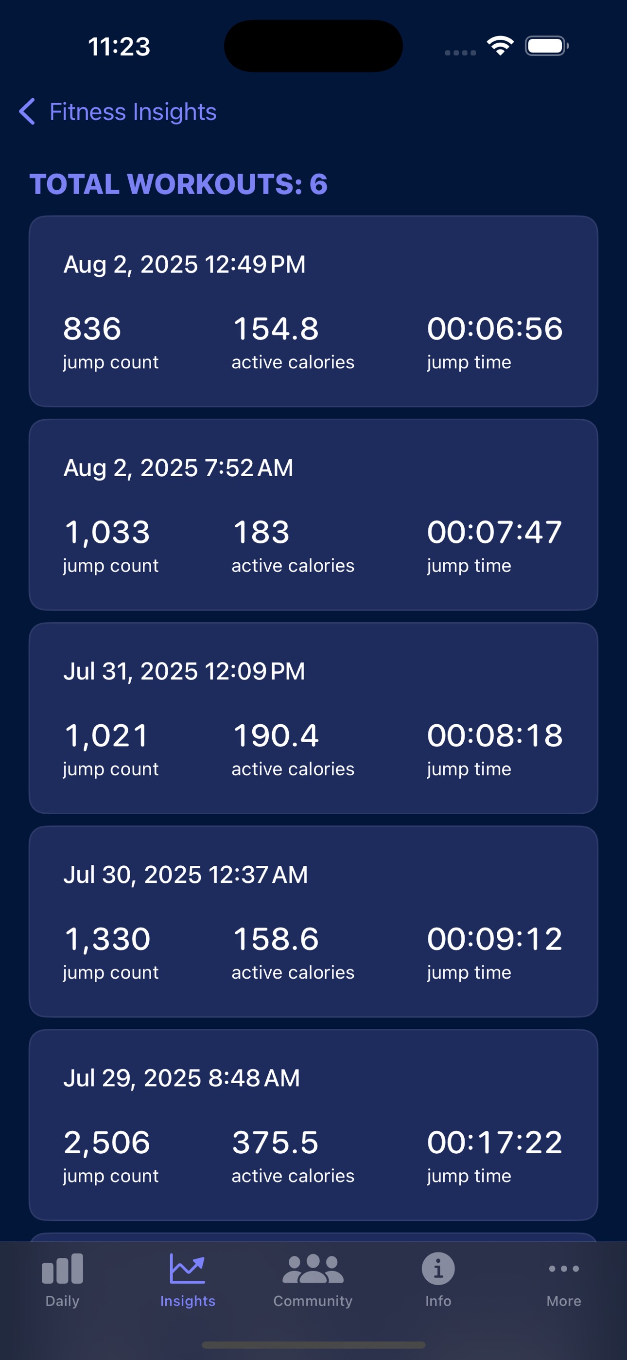 Browse your workout history on iPhone